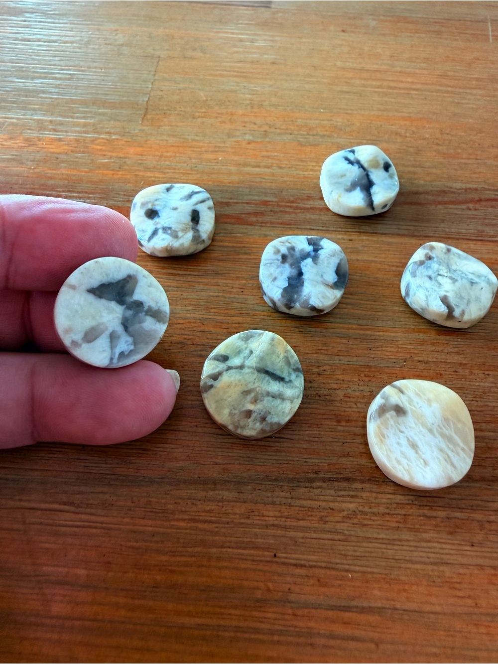 7 Wavy Round Feldspar Gemstone Beads for Jewelry Making